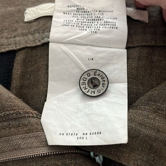 Gardeur Fine Linen Pleated Skirt Button Zipper Front Patch Pockets - Picture 11 of 12